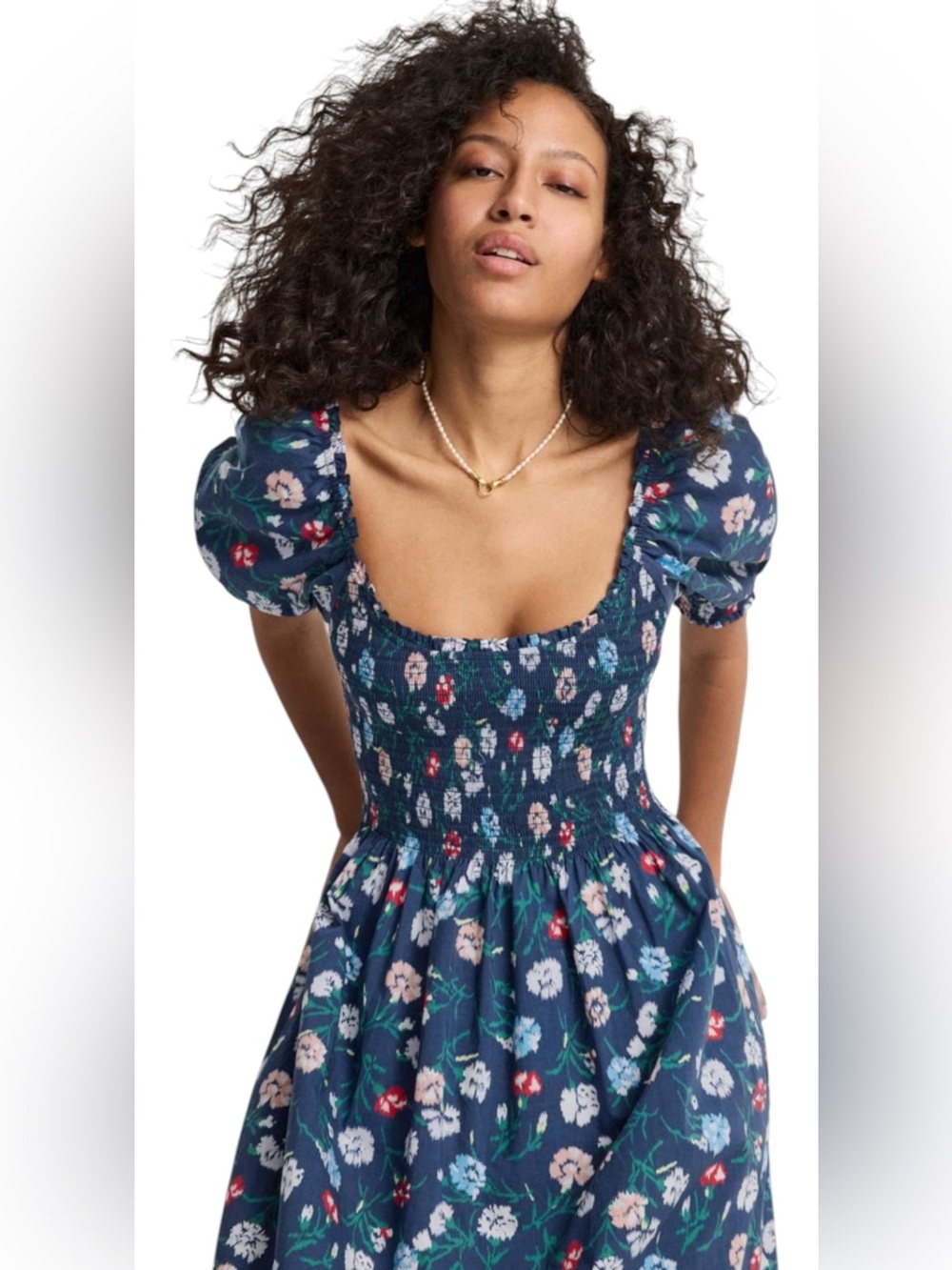 Hill House Home The Louisa Nap Dress – Blue Floral | Size Medium